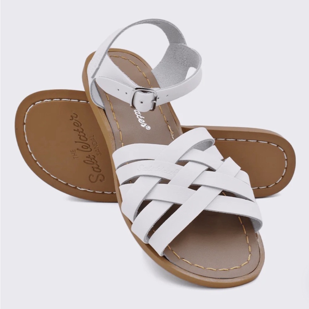 White Salt Water Retro Sandals, Women’s Size 5